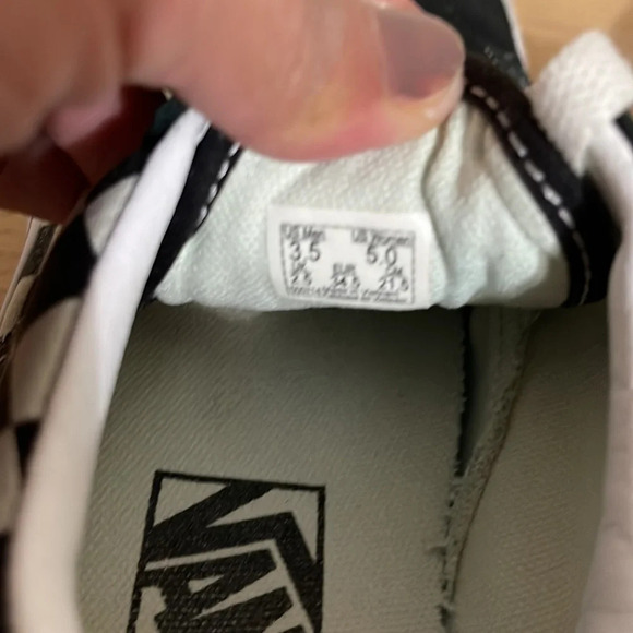 Vans Off The Wall - Old Skool Checkerboard - Suede Sneakers - Black/White sz 5 - Picture 9 of 16